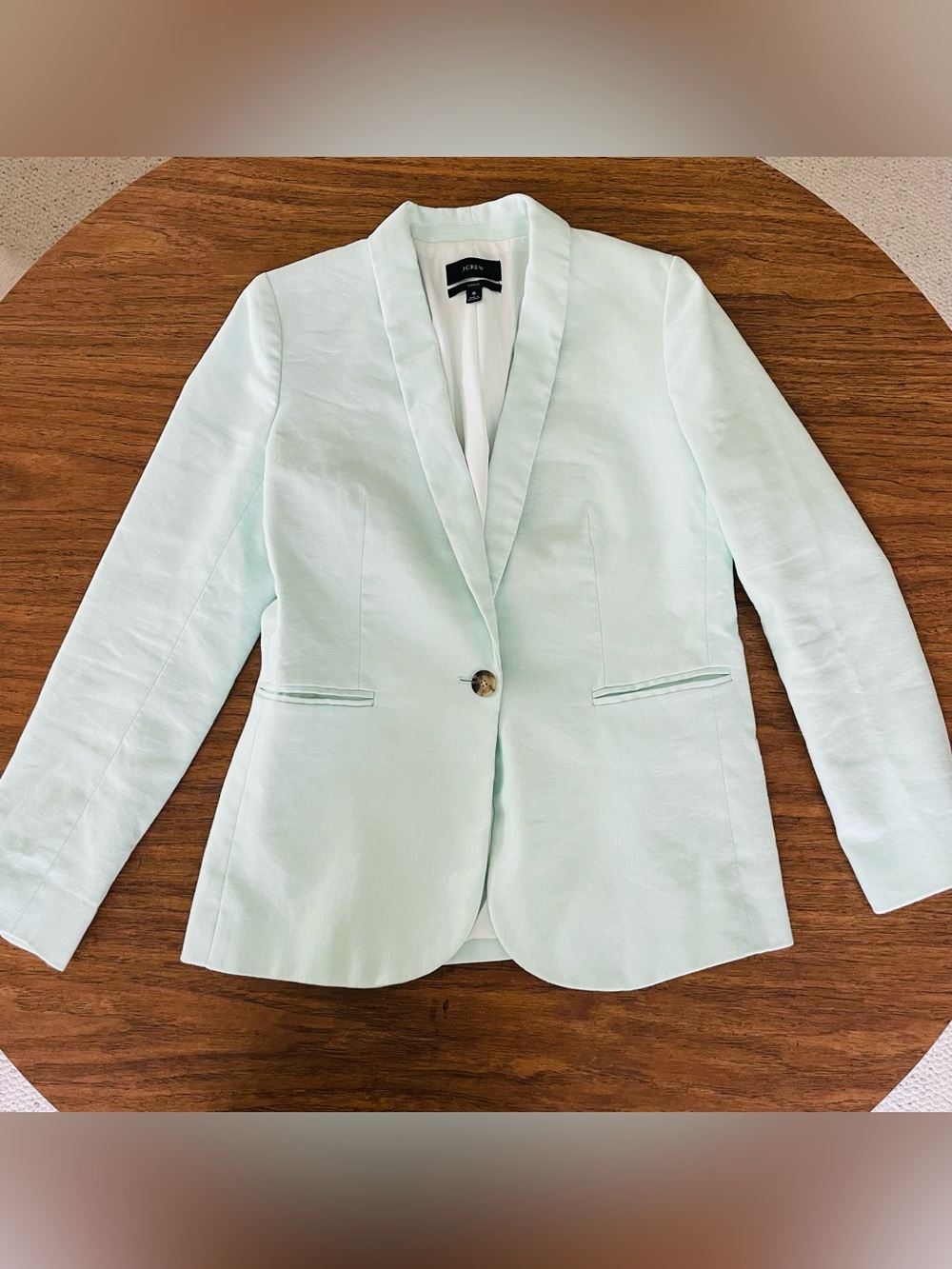 J. Crew Mint Green Single-Button Blazer